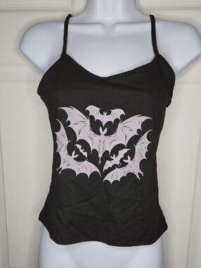 Black Gothic Bat Cami Tank XL